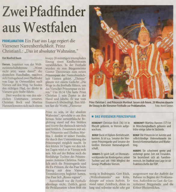 Westdeutsche Zeitung vom 26.11.2007